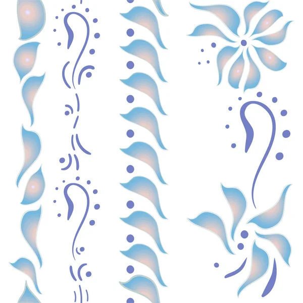Απρόσκοπτη Διακόσμηση Φλοράλ Σχέδιο Λουλούδια Και Πέταλα Στυλίωση Ενός Σχεδίου — Διανυσματικό Αρχείο