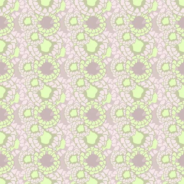 繰り返しのパターン シームレスな花の装飾 花の絵をかわいく 手作りのグラフィック 緑とピンクの色合いを寝具 結婚式やバレンタインデーのための 壁紙やパッケージに印刷 — ストック写真