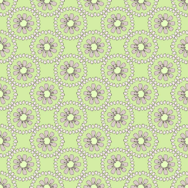 Repeating Pattern Seamless Flower Ornament Doodle Floral Drawing Handmade Graphics — Stock Photo, Image