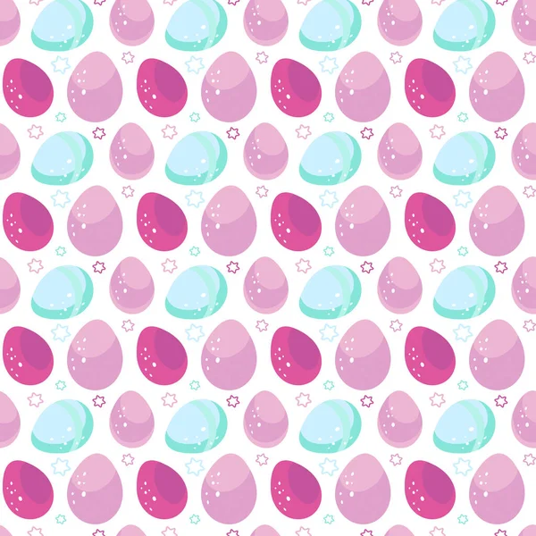 Bezešvé Textury Pozadí Velikonočními Vejci Velikonoční Svátky Vzor Jasných Vajec — Stockový vektor