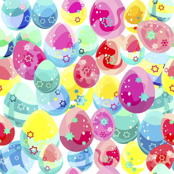 Seamless Texture Backgrounds Easter Eggs Easter Holiday Pattern Bright Eggs — Stock Vector