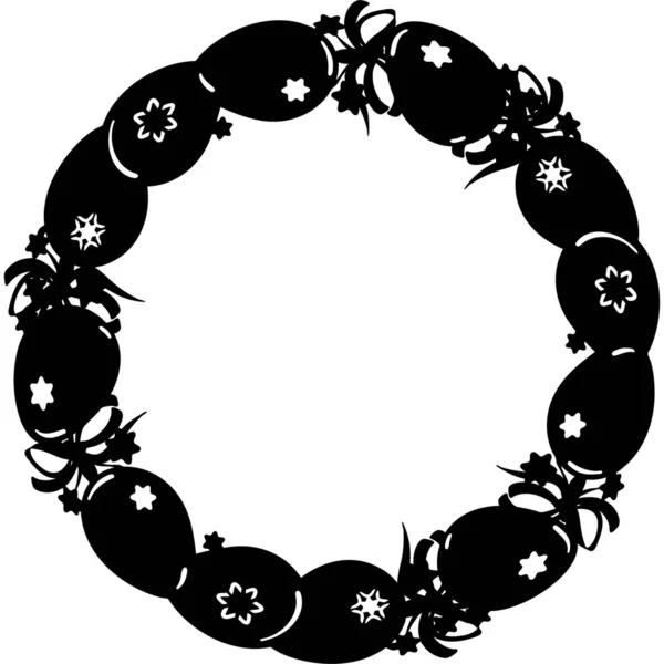 Silhouettes Easter Eggs Wreaths Scrapbooking Backgrounds Easter Eggs Black Silhouettes — Stock Photo, Image