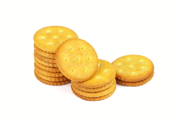 Crackers geïsoleerd op witte achtergrond — Stockfoto