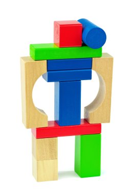 savaş oyuncak robot oyuncak ahşap tuğladan yapılmış