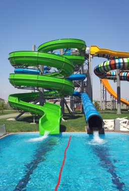 Aquapark sürgü, Aquapark, su parkı. kirillovka, Ukrayna 