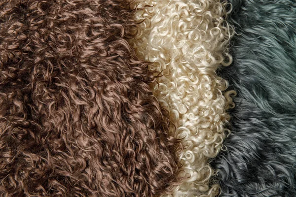 Textura close-up de lã pintada de cores diferentes Imagem De Stock
