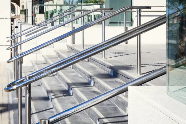 Stainless steel railings — Stock Photo, Image