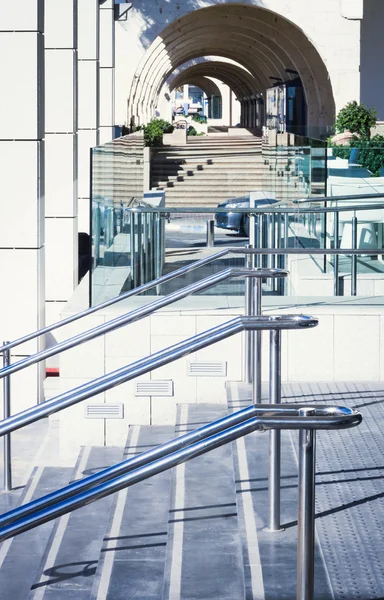 Stainless steel railings — Stock Photo, Image