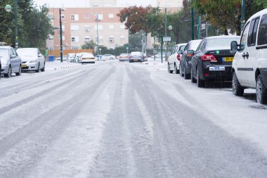 İsrail'de kar. 2013.