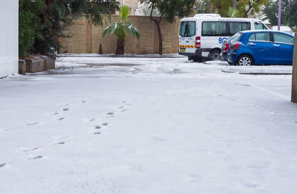 Снег в Израиле. 2013 год . — стоковое фото