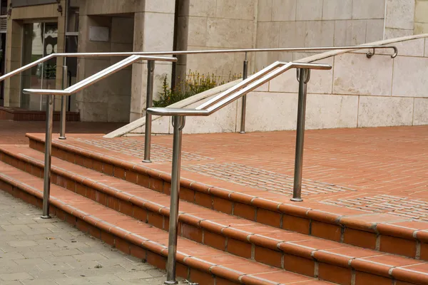 Stainless steel railings — Stock Photo, Image