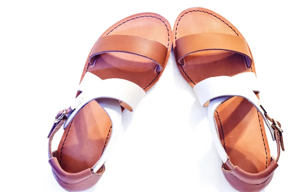 Leather sandals — Stock Photo, Image