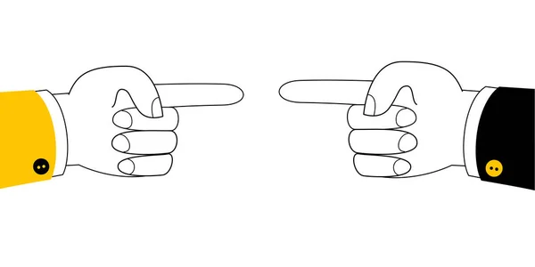 Two hands point at each other. — Image vectorielle