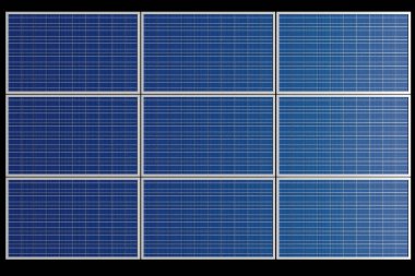 Elektrik için yeşil teknoloji olarak güneş paneli. 3d hazırlayıcı.