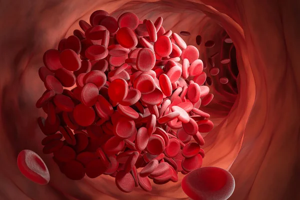 Kırmızı kan hücreleri, tıbbi bir kavram. 3d hazırlayıcı Stok Fotoğraf