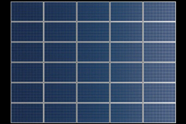 Panel solar para electricidad como tecnología verde. 3d renderizar. —  Fotos de Stock