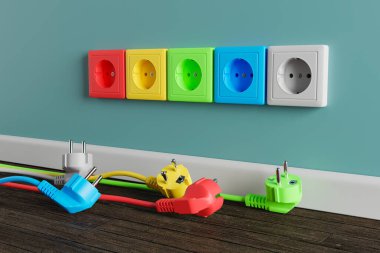 Evin duvarında elektrik prizi var..