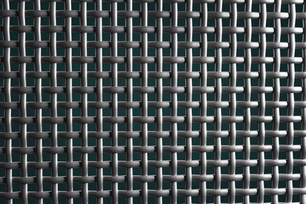 Metal grid. A fence made of mesh. Square cells.