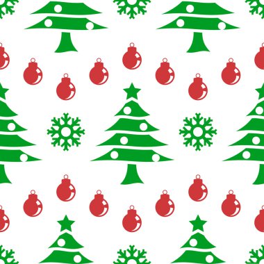 Noel desenli tasarım, birleşik ağaç, kar tanesi ve top elementi