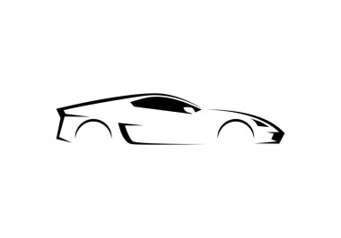 Supercar logo tasarımı konsepti, satır biçimi silueti
