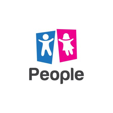 Soyut iki insan erkek ve kız veya çifti temsil eder