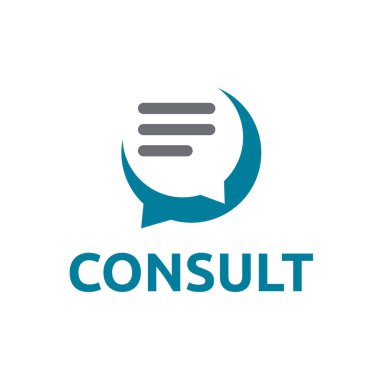 Danışman veya çevirmenle ilgili kabarcık konuşma logosu tasarımı kavramı