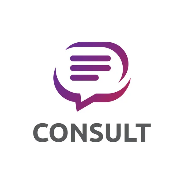 Bubble Discurso Logotipo Conceito Design Relacionado Com Consultor Tradutor — Vetor de Stock