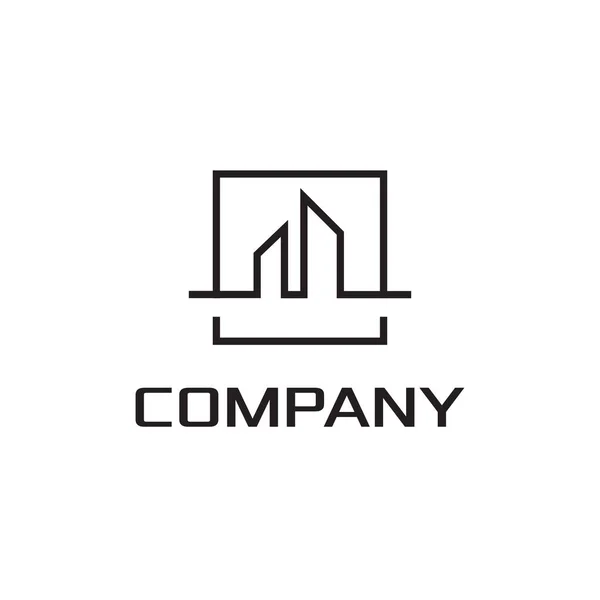 Koncepcja Projektowania Logo Związana Firmą Architektoniczną Ikona Budynku Drapacza Chmur — Wektor stockowy