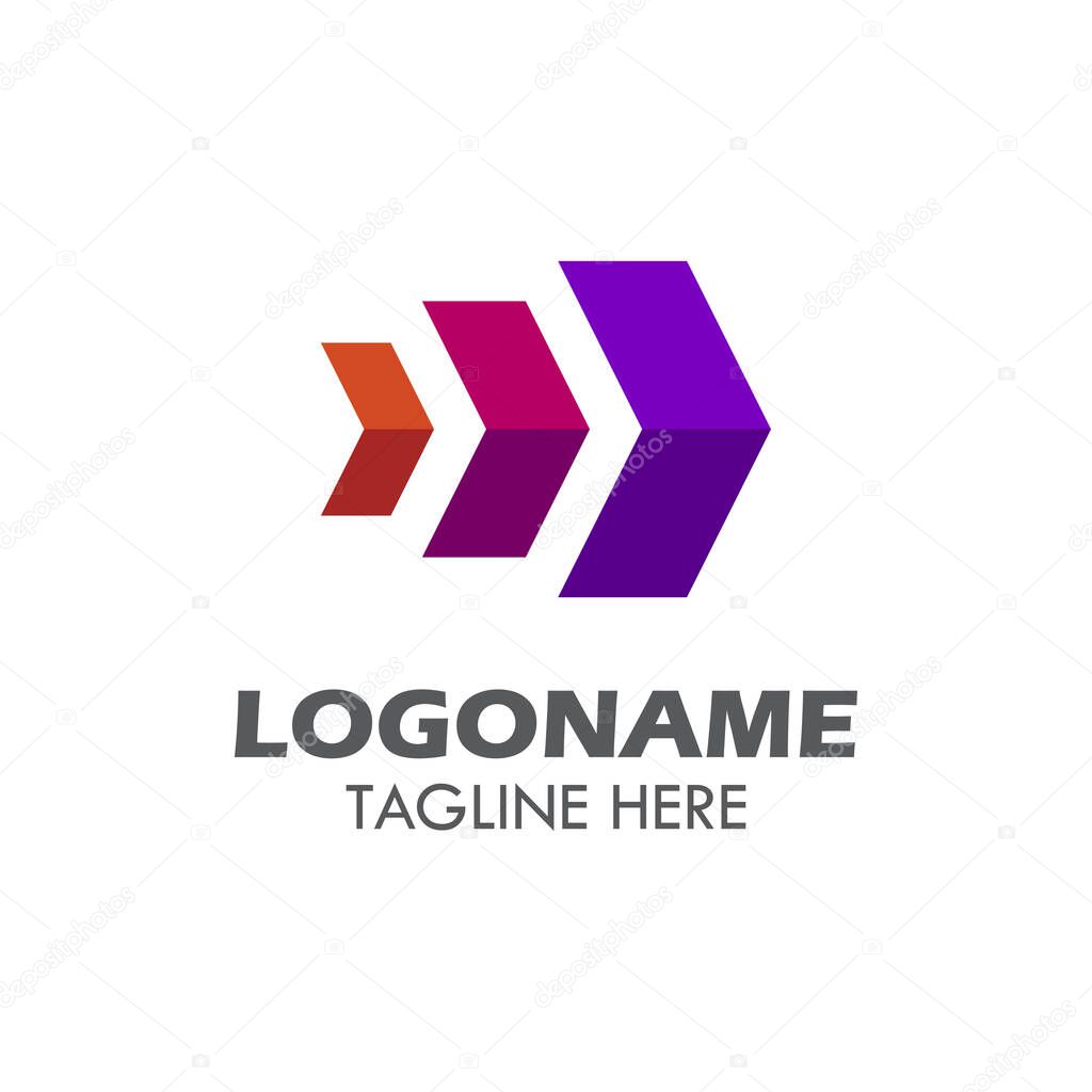Arrow logo design related to logistics or delivery