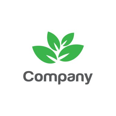 Soyut doğa yaprağı logo tasarım şablonu