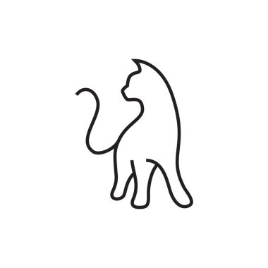 Ayakta duran kedi logosu tasarımı biçimi