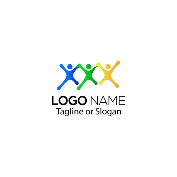 Trabalho Equipe Logotipo Design Elemento —  Vetores de Stock
