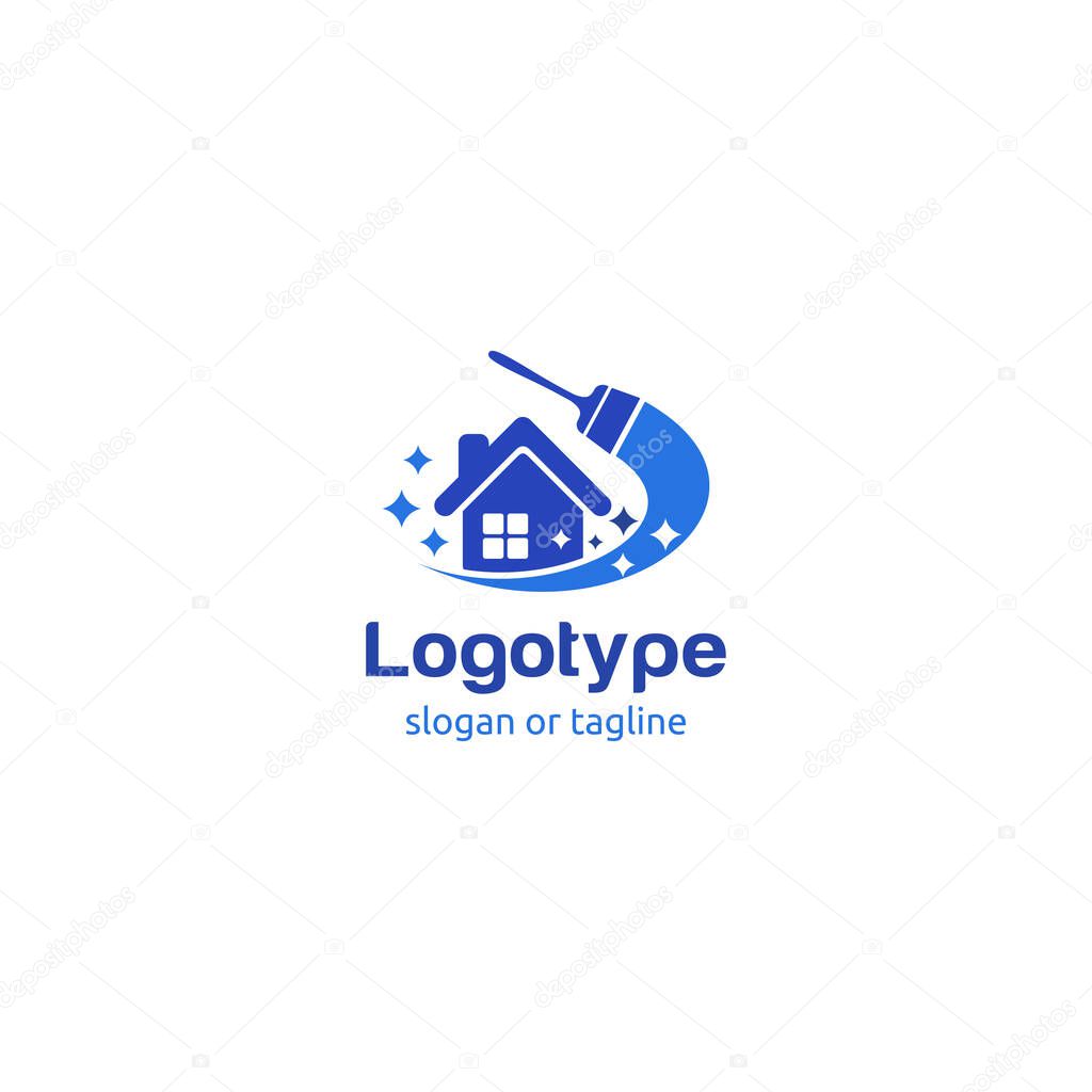 House cleaning logo design element