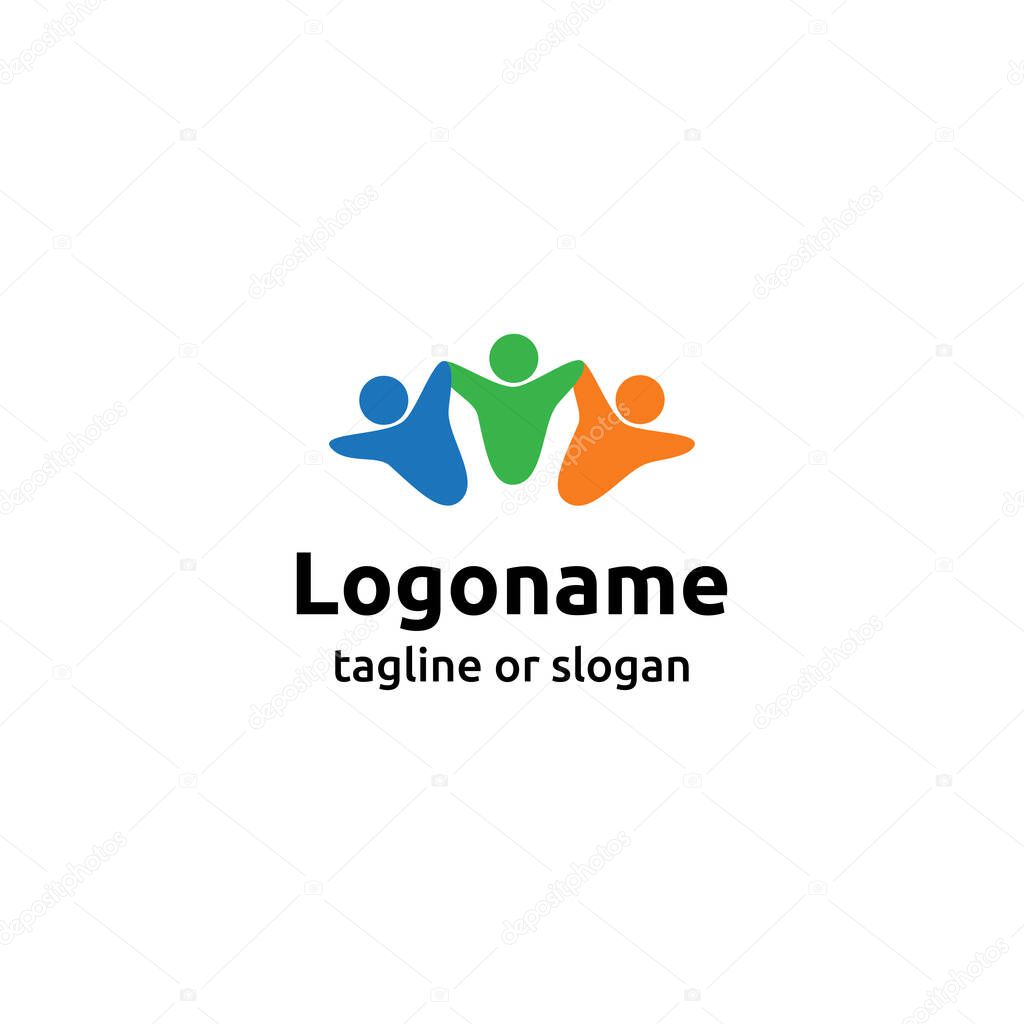 Team work logo design element