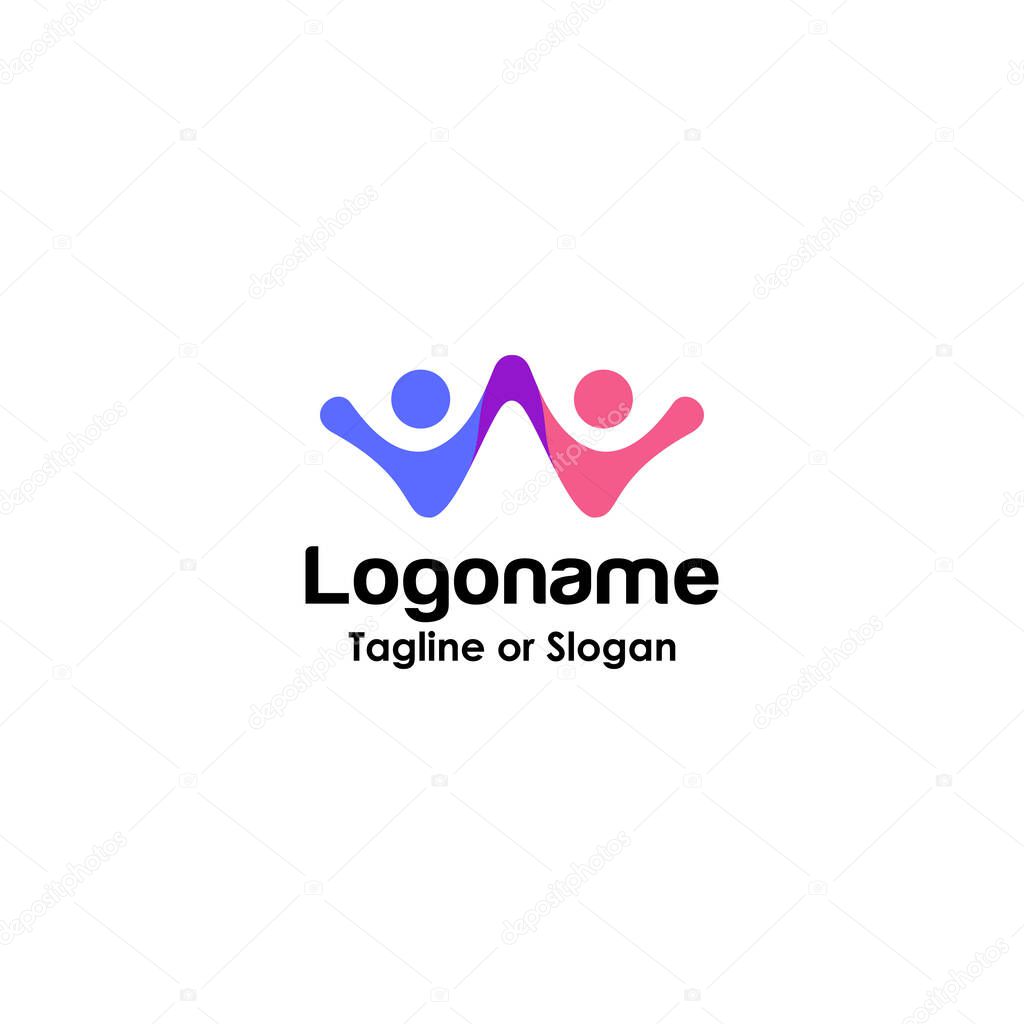 Team work logo design element