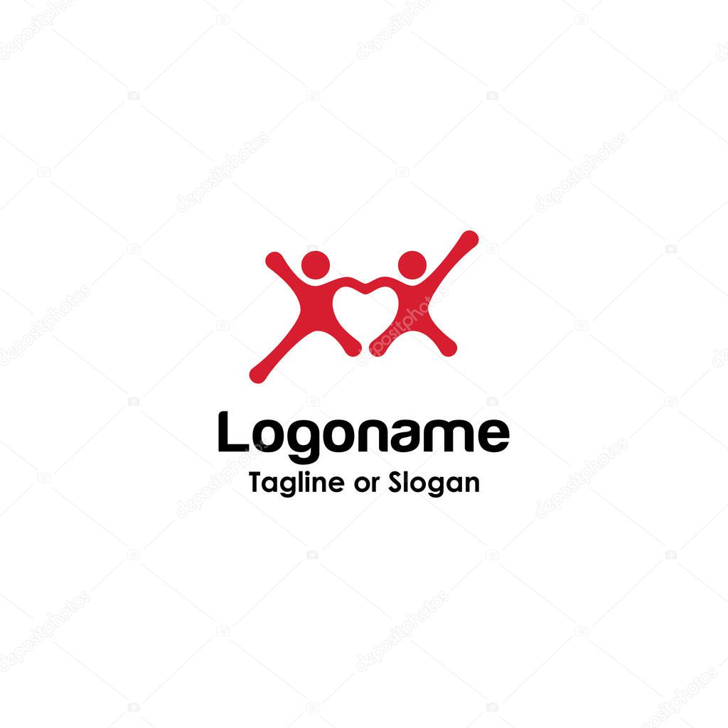 Team work logo design element