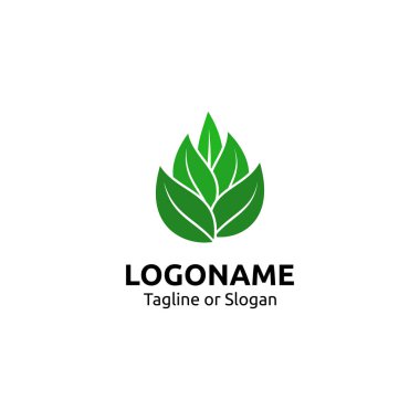 Yaprak logosu tasarımı ögesi, düz stil