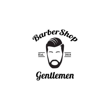 Berber dükkanı logosu tasarım unsuru