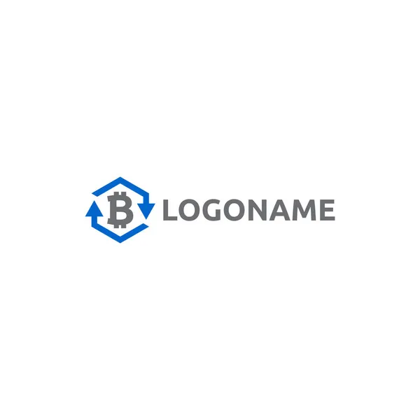 Bitcoin Uitwisseling Logo Design Element — Stockvector