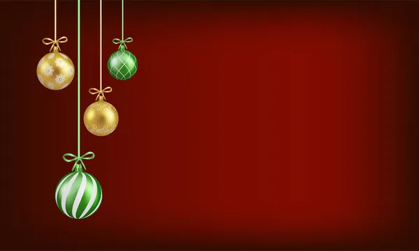 Plantilla Fondo Rojo Con Bola Navidad Colgante — Vector de stock