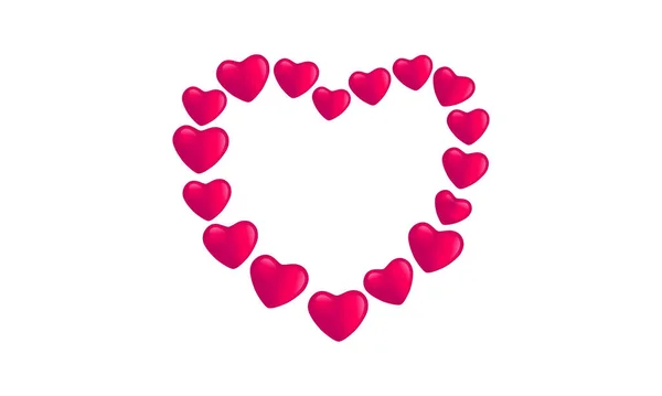 Текст Поздравления Дню Святого Валентина Трехмерной Иконой Сердца — стоковый вектор