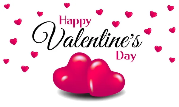 Feliz Día San Valentín Texto Con Icono Del Corazón — Vector de stock