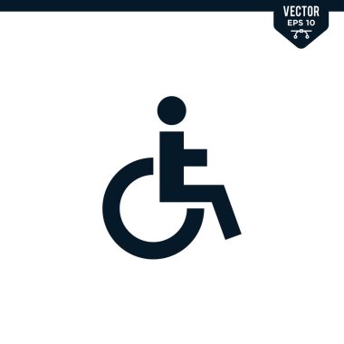 İşaret biçimi ve katı renk vektörü içinde pasifleştirilmiş engelli simgesi koleksiyonu