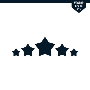 Kabartma biçiminde yıldız derecelendirme simgesi koleksiyonu, katı renk vektörü