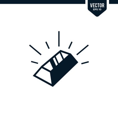 Altın simge koleksiyonu ya da düz siluet, vektör 10 birim