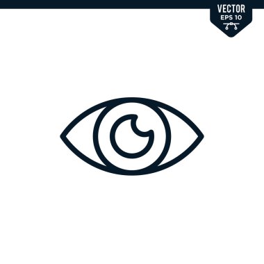 Çizilmiş ya da çizgi biçiminde göz simgesi koleksiyonu, düzenlenebilir vuruş vektörü