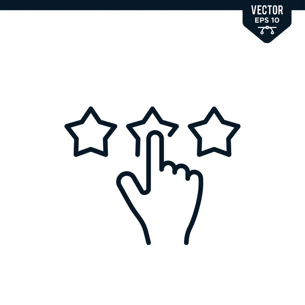 Коллекция Иконок Звездного Рейтинга Обрисованном Линейном Стиле Редактируемый Вектор Штриха — стоковый вектор