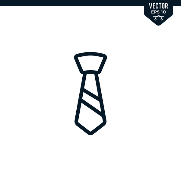 Krawattensymbolsammlung Umriss Oder Linienstil Editierbarer Strich Vektor — Stockvektor
