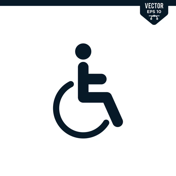 Şaret Biçimi Katı Renk Vektörü Içinde Pasifleştirilmiş Engelli Simgesi Koleksiyonu — Stok Vektör