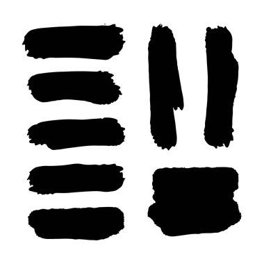 Grunge Boya Fırçası veya Boya Patenli Vector Koleksiyonu. Modern Desenli Moda Biçimi